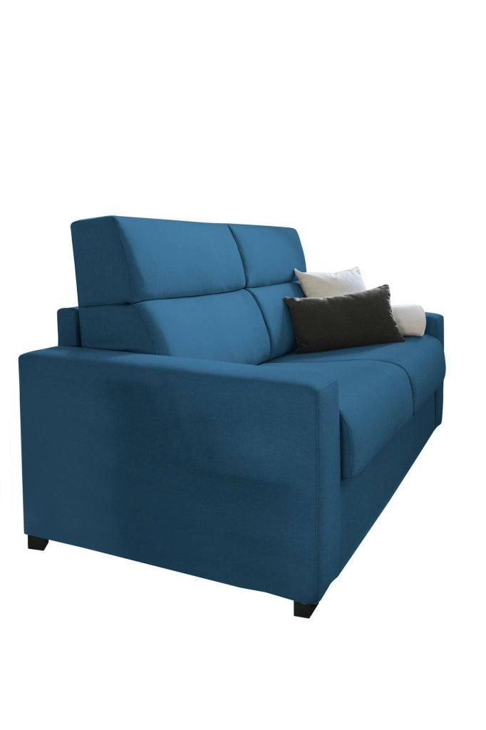 Sonico, Divano Letto 2 Posti Sfoderabile Made in Italy, 200x95 cm blu