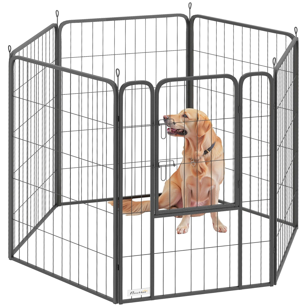 Recinto per Cani 6 Pannelli ¨C Zephmum ¨C Grigio 100x100x100 cm