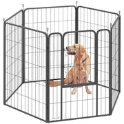 Recinto per Cani 6 Pannelli ¨C Zephmum ¨C Grigio 100x100x100 cm