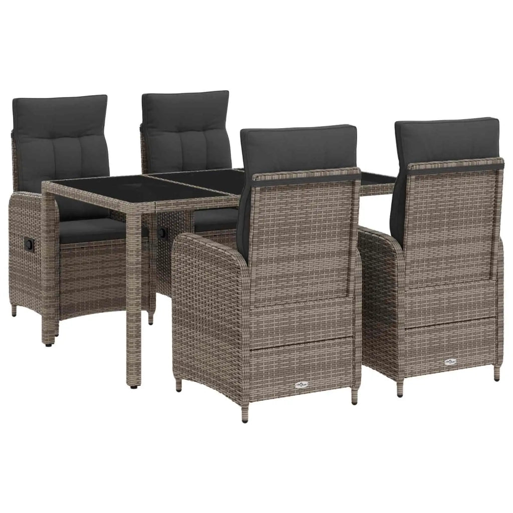 Set da pranzo per esterni 5 pz Grigio chiaro e grigio scuro 3422322