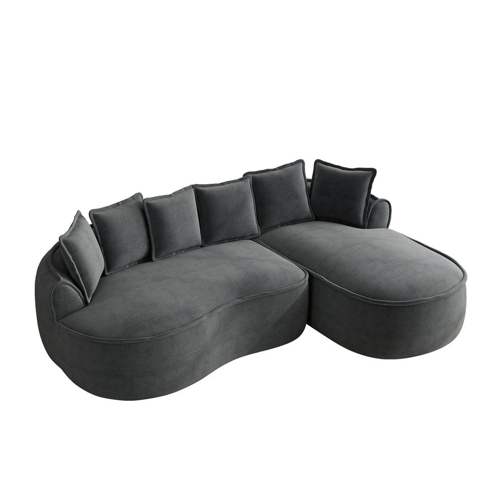 Divano Angolare Modulare Chaise Longue con Cuscini ¨C Xylo ¨C Chenille Grigio