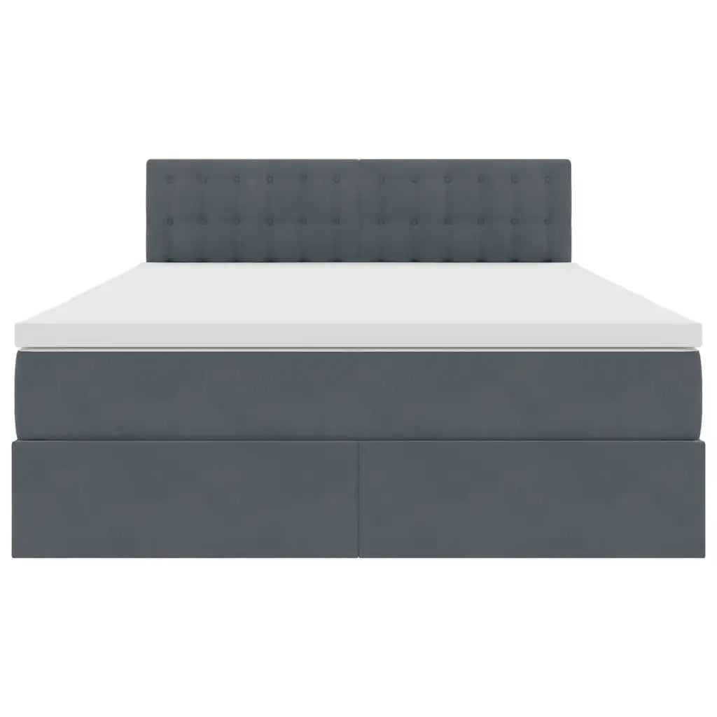 Letto con Contenitore Grigio scuro 140 x 200 cm Velluto