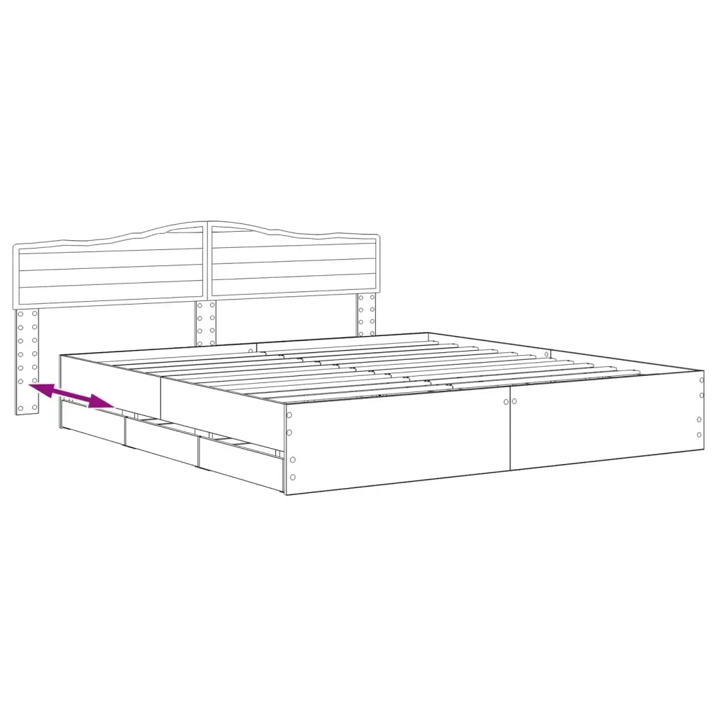 Bed Frame with Storage and Headboard Artisan Oak 180 x 200 cm 3445830