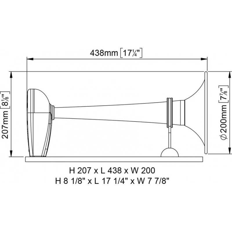 TROMBA CROMATA 24V. 12/20MT