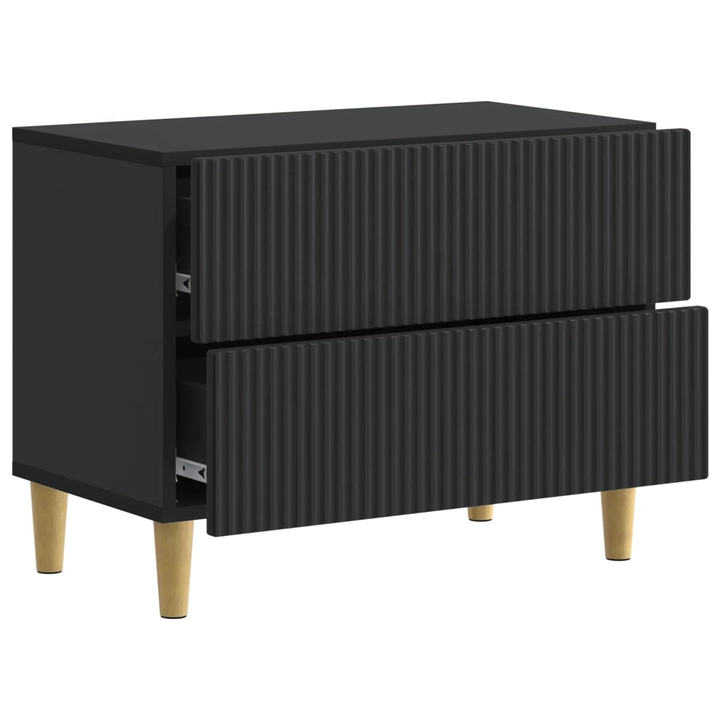 Comodino | Armadio da Notte | Mobiletto da notte Nero 62 x 34,5 x 48 cm Legno ingegnerizzato