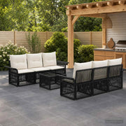 Set Divano da Giardino 7 pz Nero polyrattan 3434761
