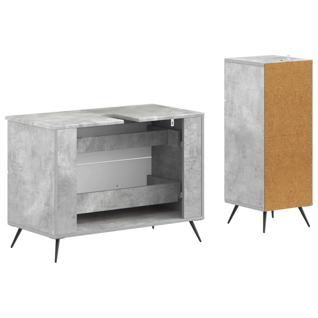 Set di Armadi da Bagno da 2 Pezzi BREDA Grigio Cemento 3417723