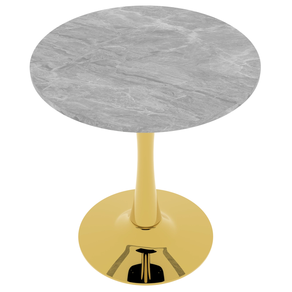 Tavolino rotondo moderno 77;5 cm in marmo artificiale; colore oro