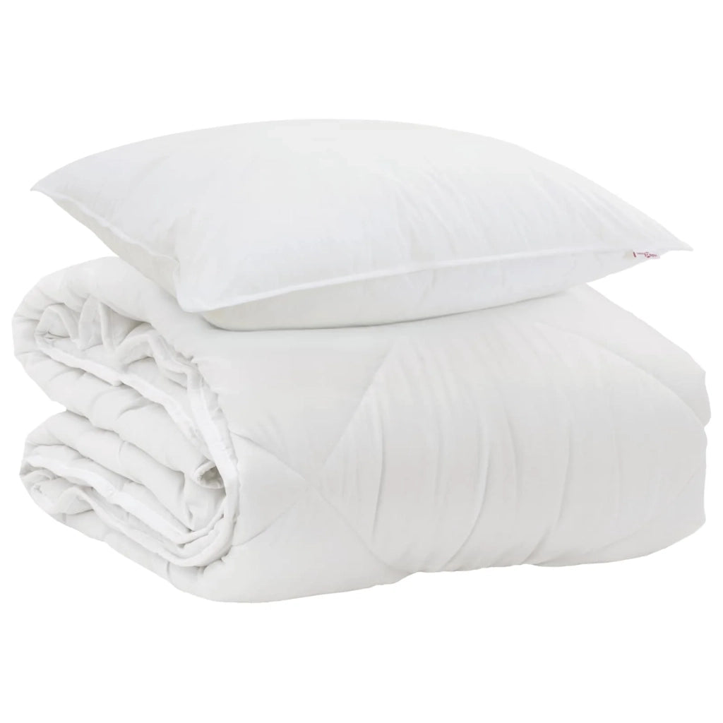 Duvet per Tutte le Stagioni con cuscino 2 pcs Bianco Microfibra 3376549