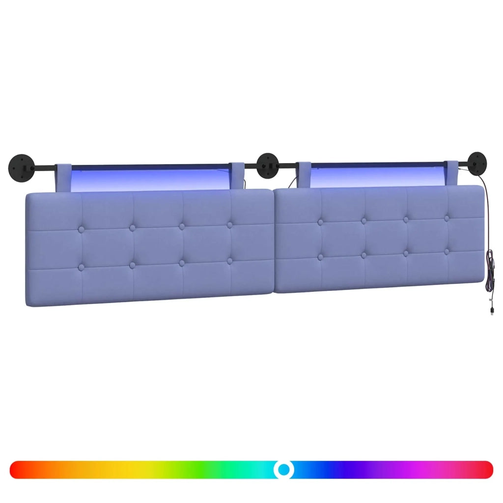 Testiera sospesa Con luce LED Blu jeans Tessuto 3424503