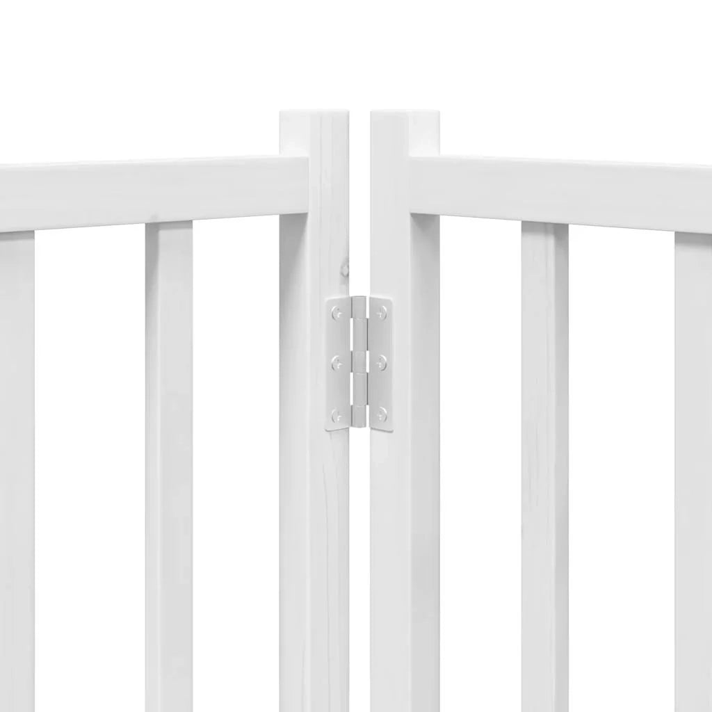 Cancelletto di sicurezza per animali domestici porta pieghevole 9 pannelli legno di pioppo bianco 02_0023291