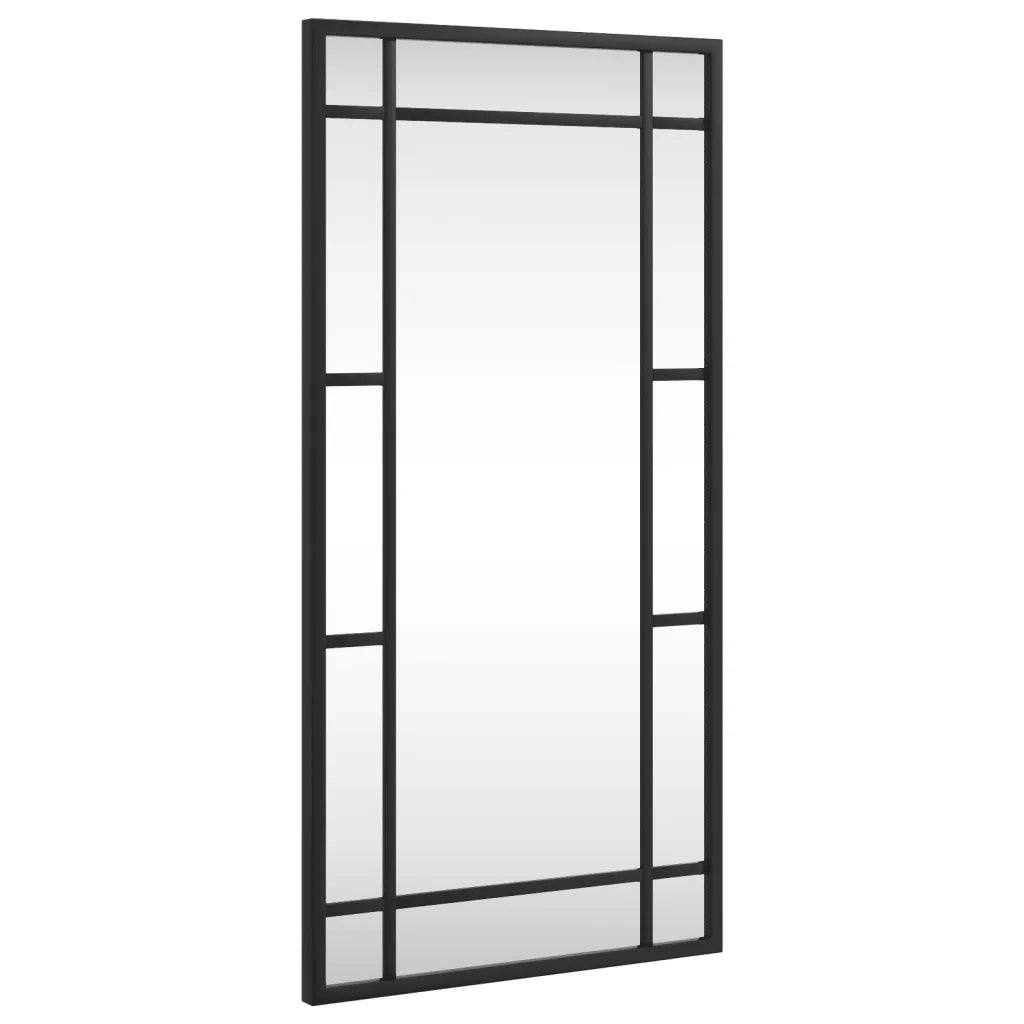 Specchio da Parete Nero 30x60 cm Rettangolare in Ferro 358628