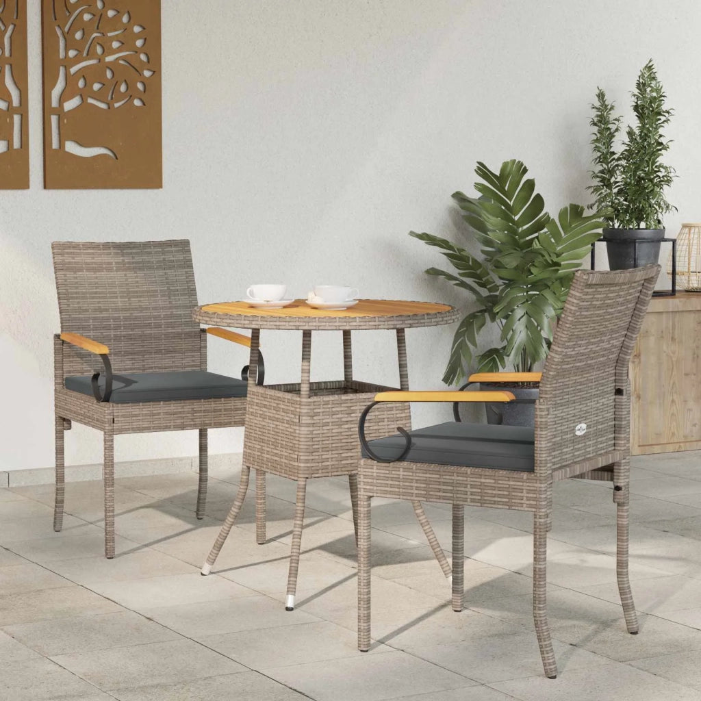 Sedie da giardino con cuscino 2 pcs Grigio e Grigio Scuro 42025881