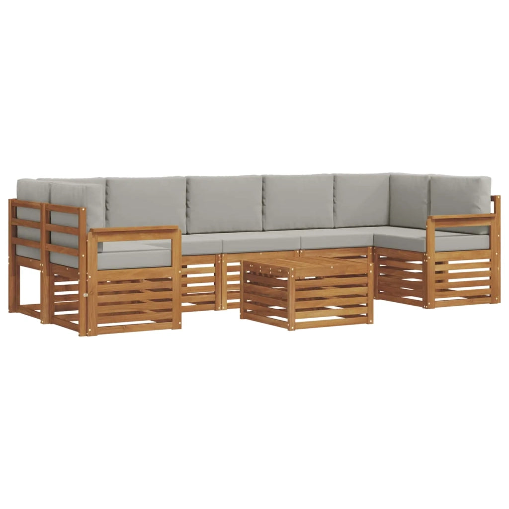 Set di divani da esterno 8 pcs Grigio Naturale e Chiaro 3374516