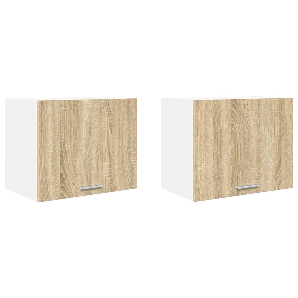 Armadio pensile 2 pcs Quercia Sonoma e Bianca 50 x 31 x 40 cm 884151