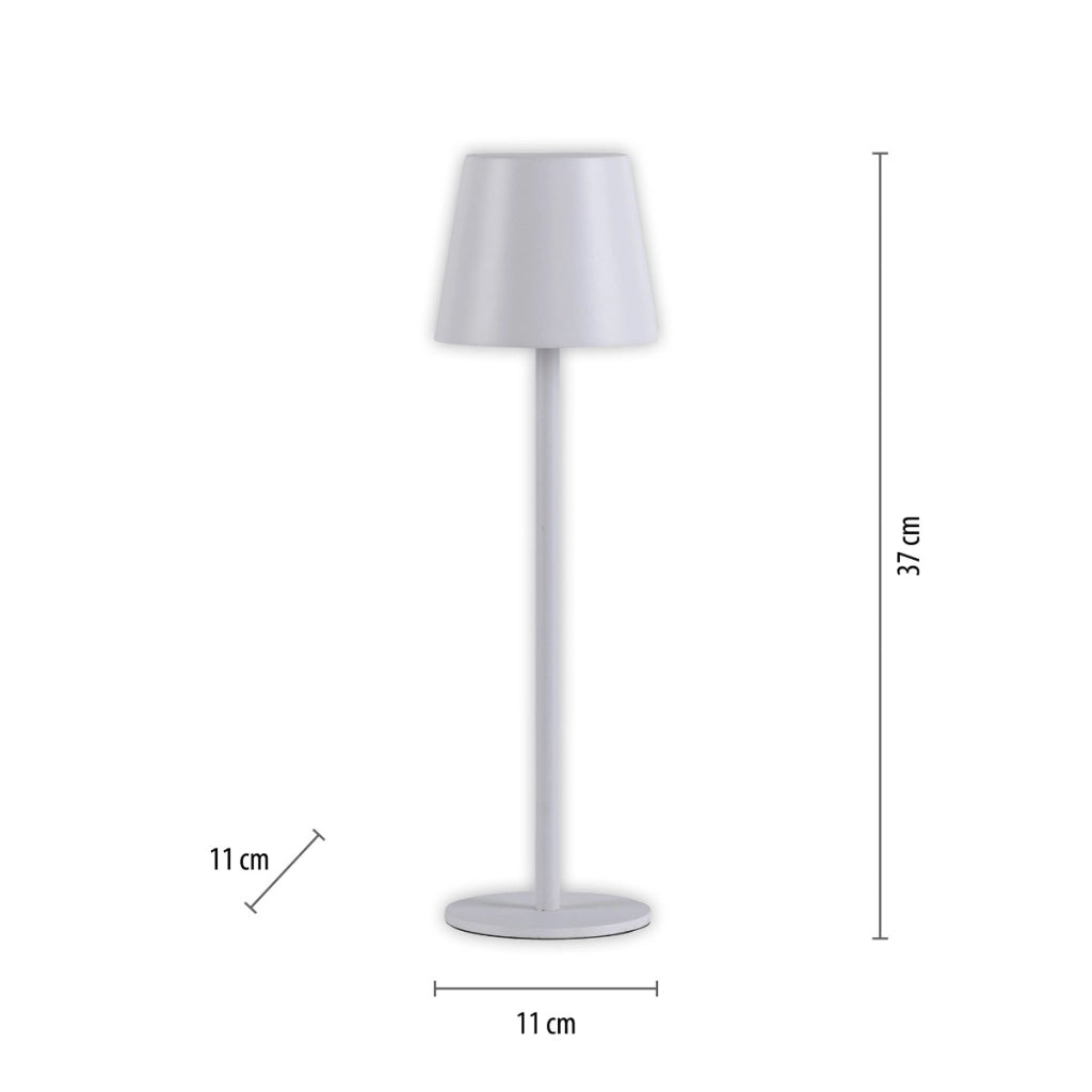 Lampada da tavolo esterna portatile bianca touch IP54 LED 3W Euria
