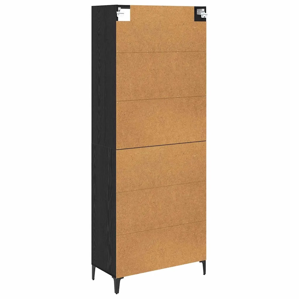Credenza Rovere Nero 69,5 x 34 x 180 cm Legno multistrato 3416188