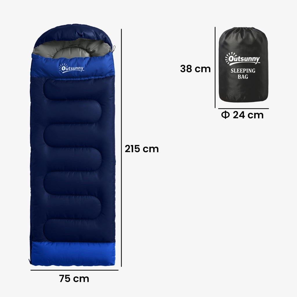 Sacco a pelo adulto ¨C Minimal ¨C blu scuro 215x75x10cm