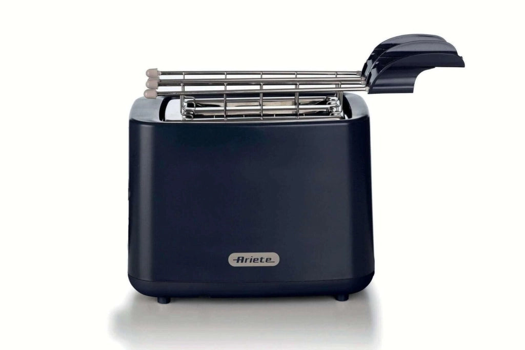 Ariete 157 Tostapane Breakfast, 760W, Capacità 2 fette di pane, Pinze in acciaio inox, 7 livelli di doratura, Pulsante stop, Tocco freddo, Dark & Sahara Grey