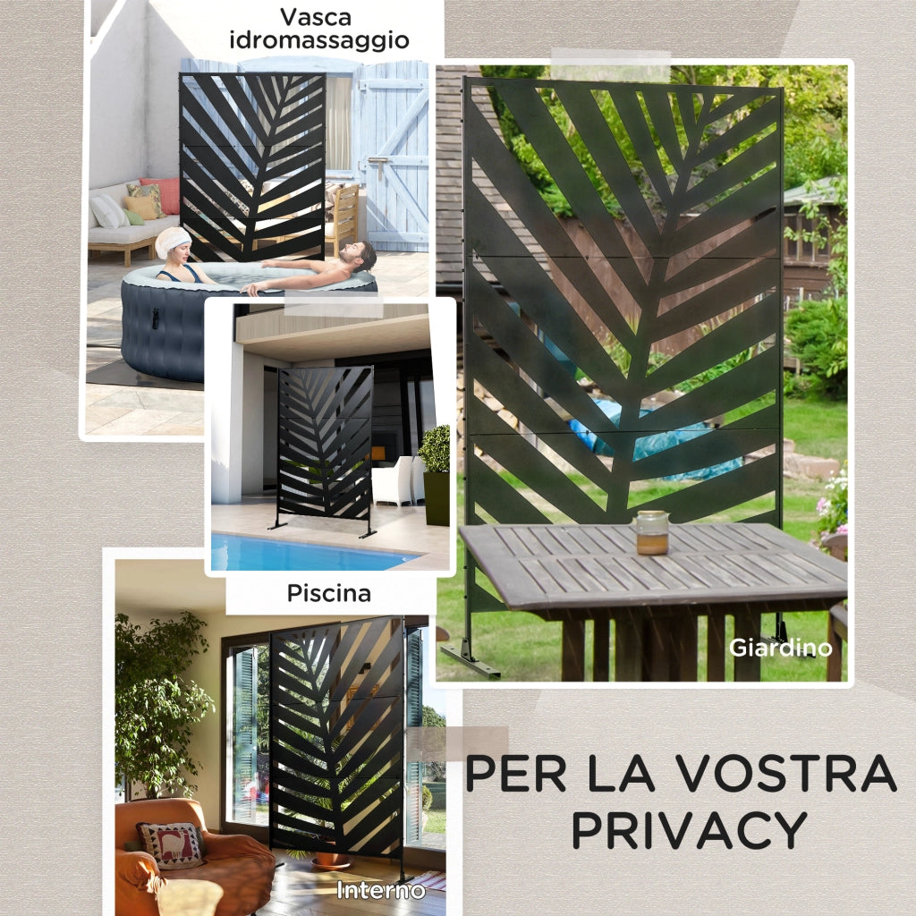 Separ¨¦ 3 Ante Verticali ¨C Minimal ¨C Nero 122x45x198 cm