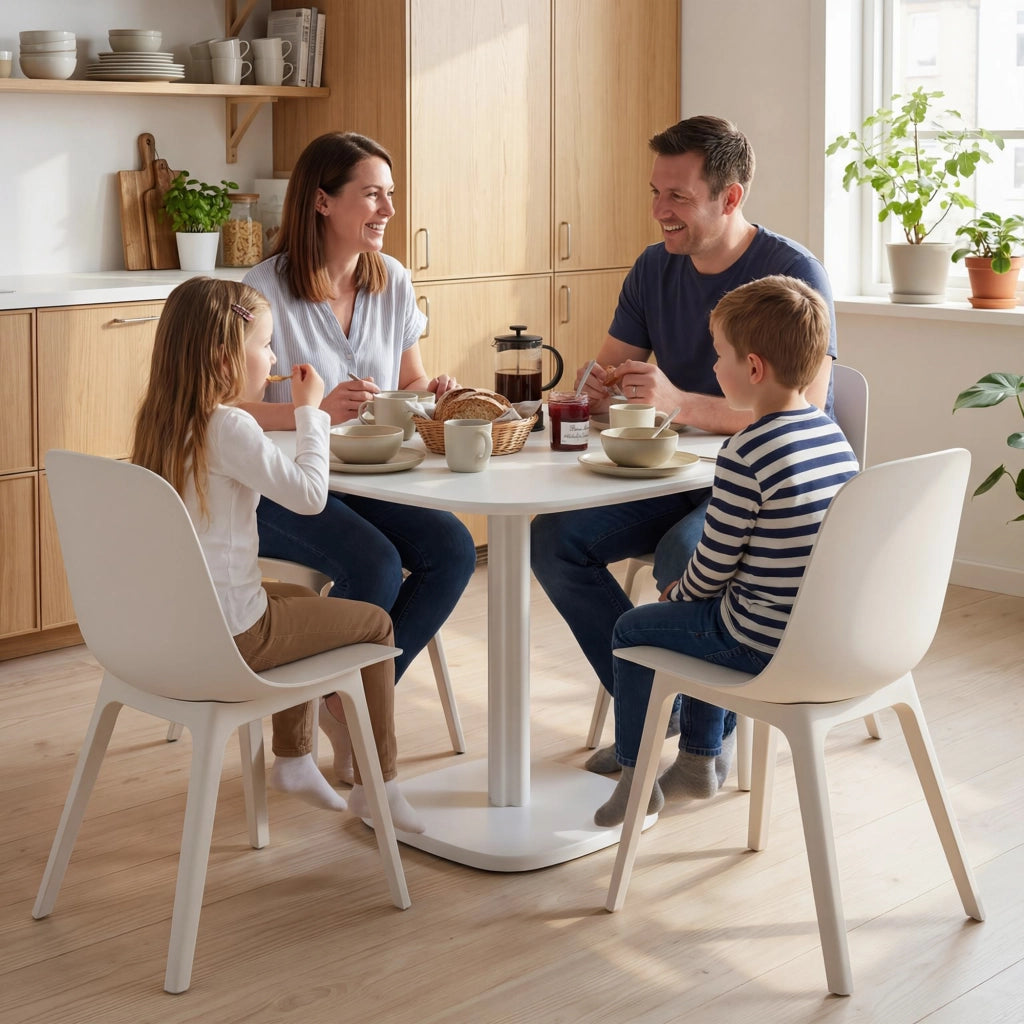 Tavolo da pranzo allungabile quadrato moderno ¨C zephmum ¨C effetto legno bianco 70x70 cm