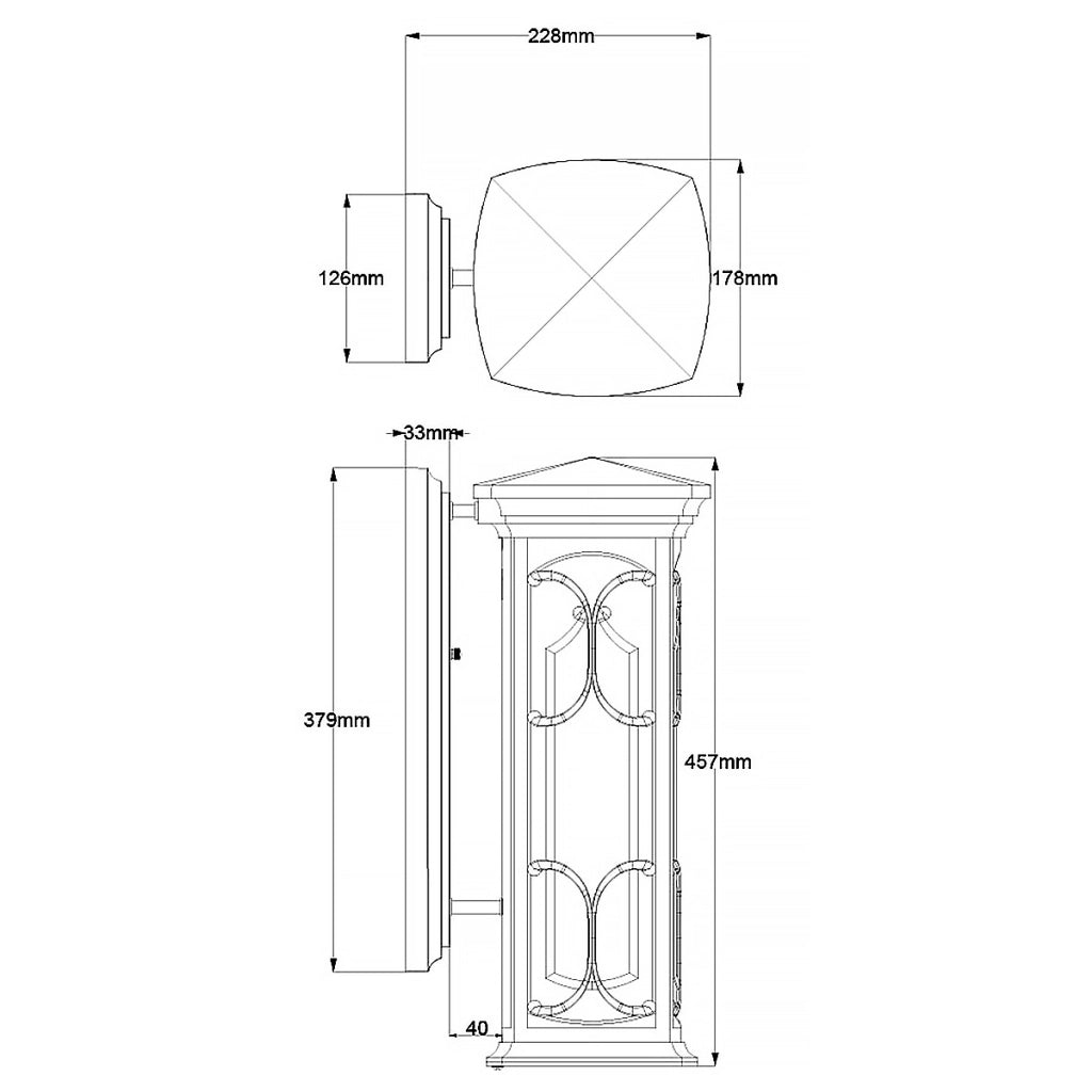 Applique esterna da parete bronzo antico E27 60W Kichler