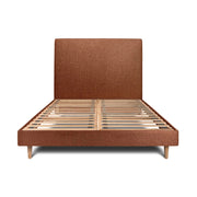Letto 140x200 cm con testata imbottita - tessuto bouclé