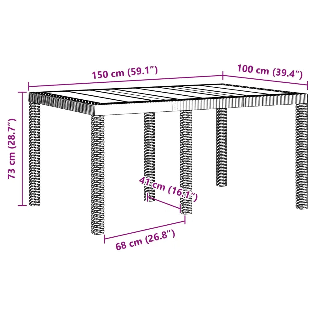 Set da Pranzo per Giardino 5 pcs Marrone Rattan Polt 3378697