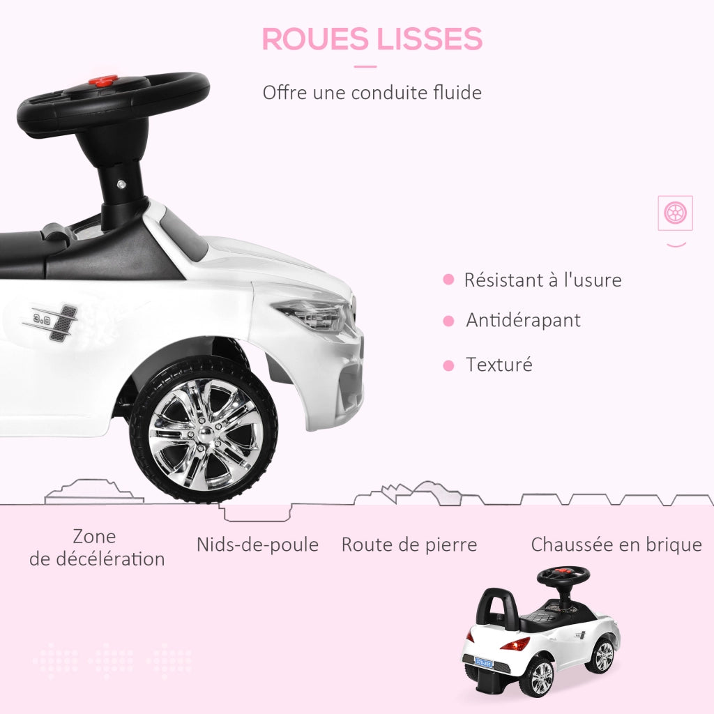 Portagiochi Auto Bambini ¨C zephmum ¨C Bianco 63.5x28x36cm