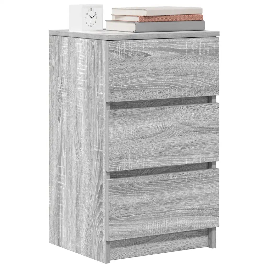 Comodino con 3 Cassetti Grigio Sonoma 39x35x65 cm 861347