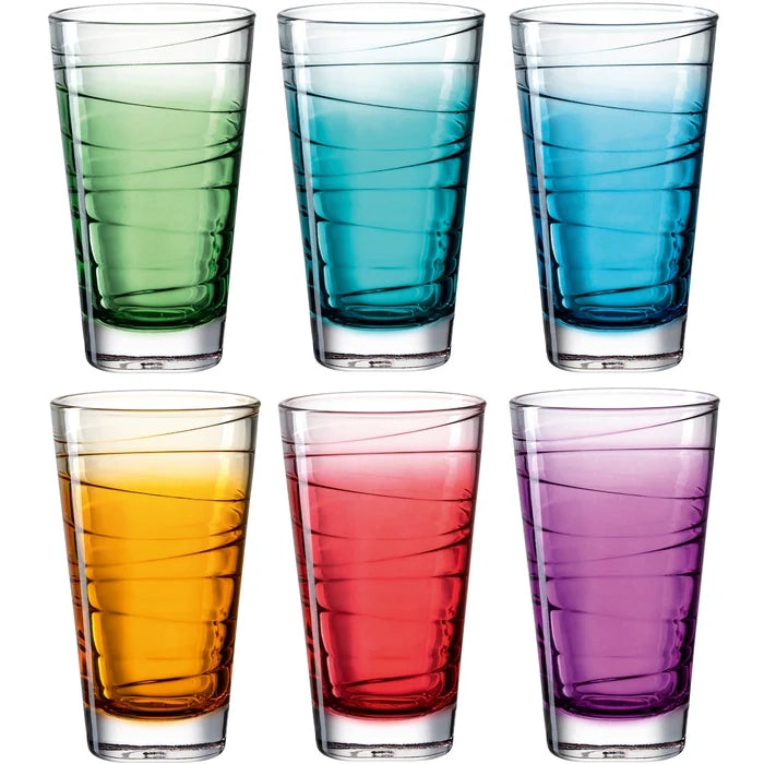 set 6 bicchieri Leonardo in vetro colorati 280 ml