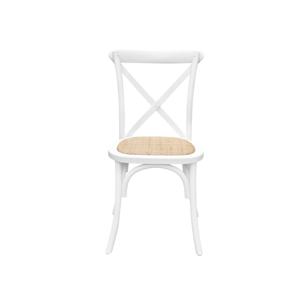 Set 2 sedie bistrò vintage in legno, bianco