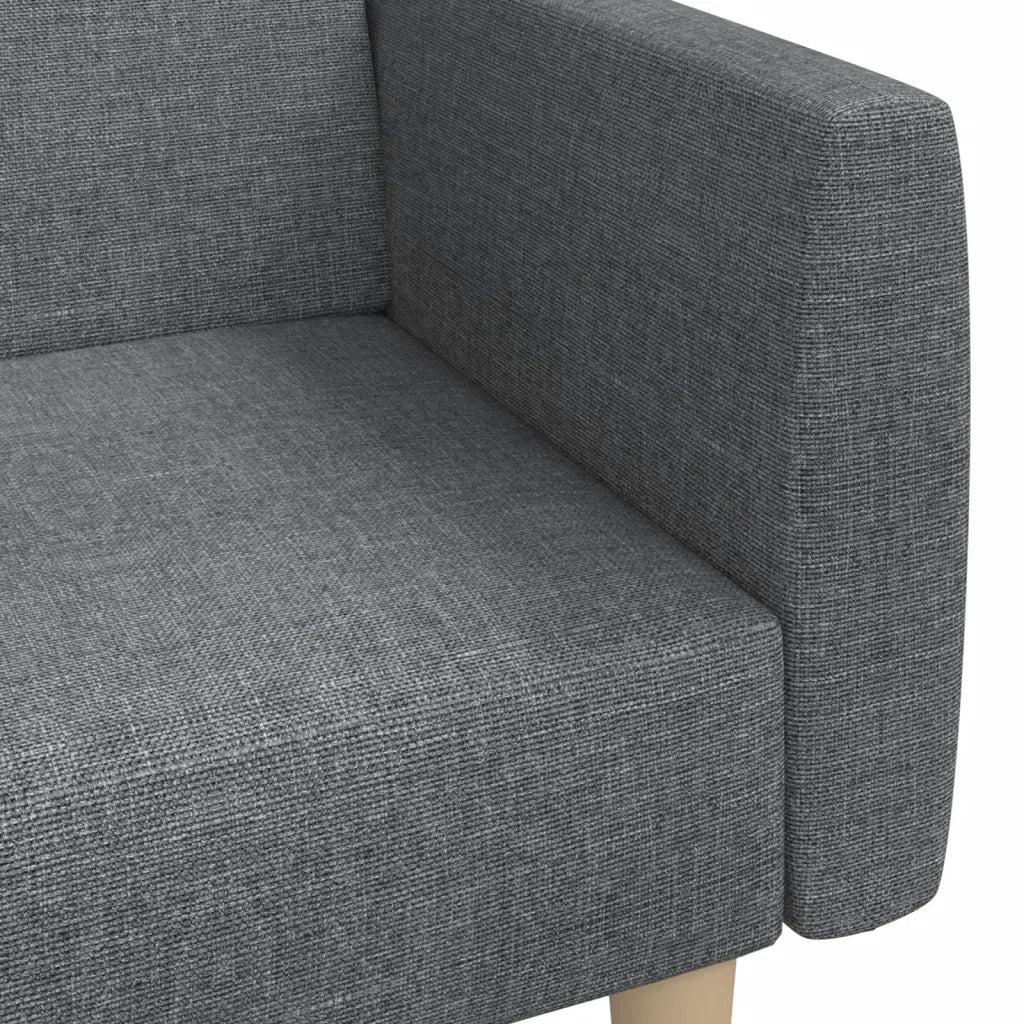 Divano Letto a 2 Posti Grigio Chiaro in Tessuto 375784