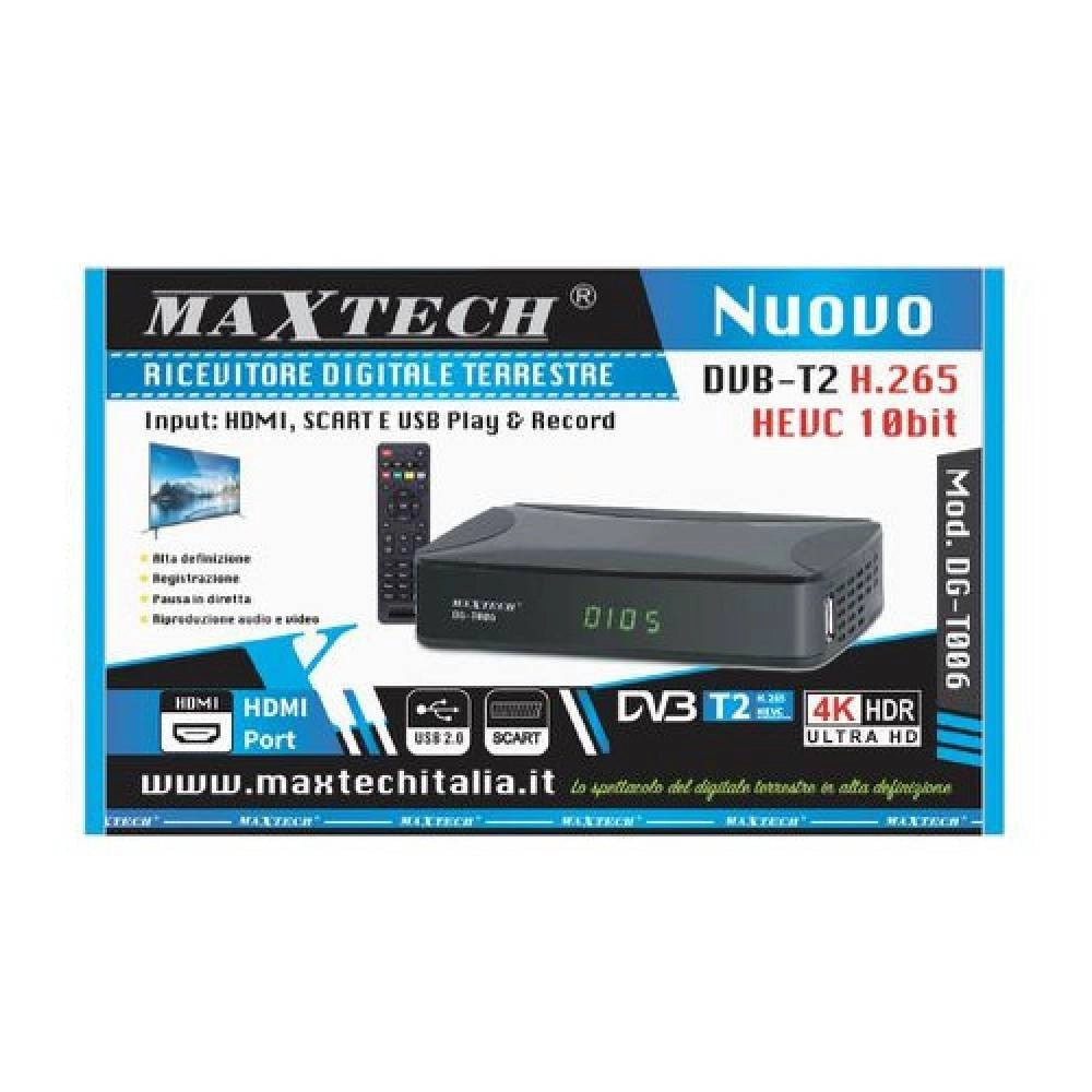 Trade Shop - Ricevitore Decoder Digitale Terrestre Dvb-t2 H.265 10bit Lan Telecomando Dg-t006 -