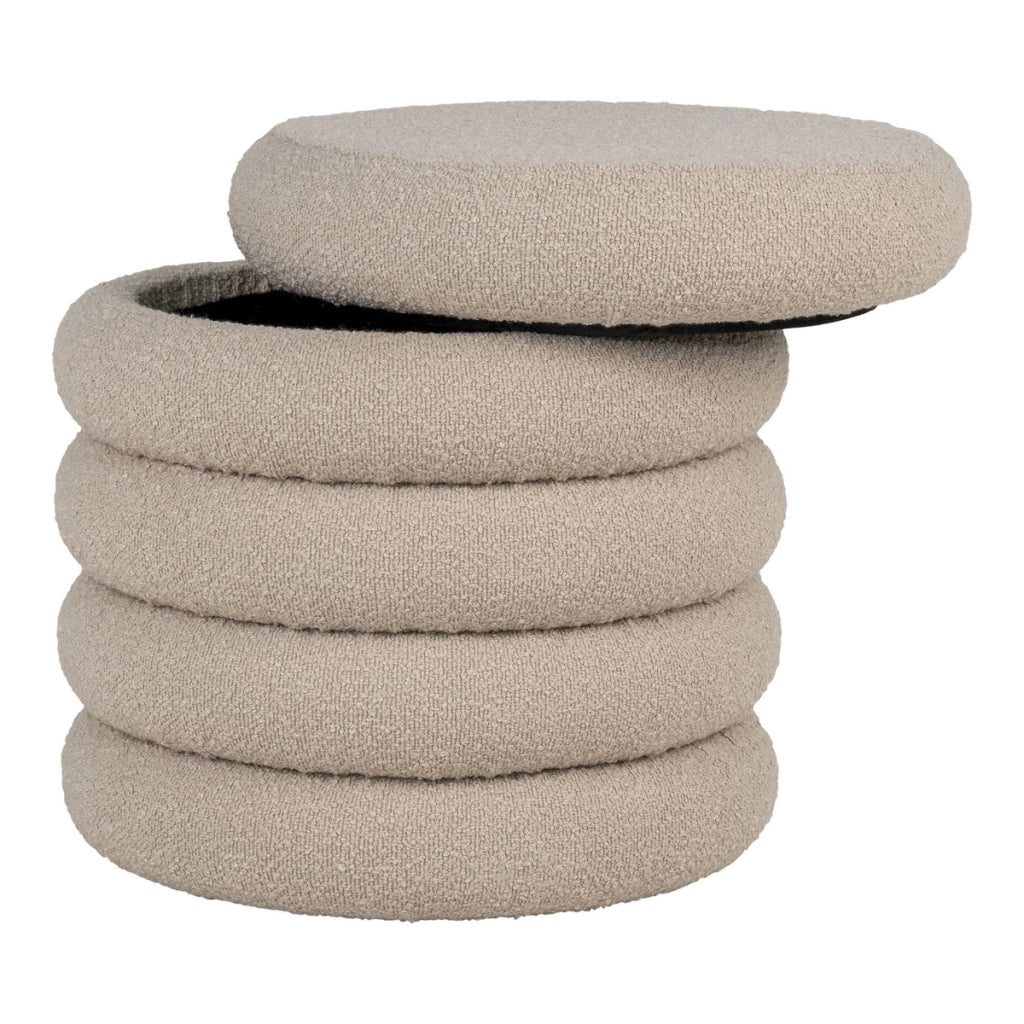 Pouf Brooklyn, Beige, Poliestere, 44x44x44 cm