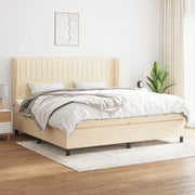 Giroletto a Molle con Materasso Crema 200x200 cm in Tessuto