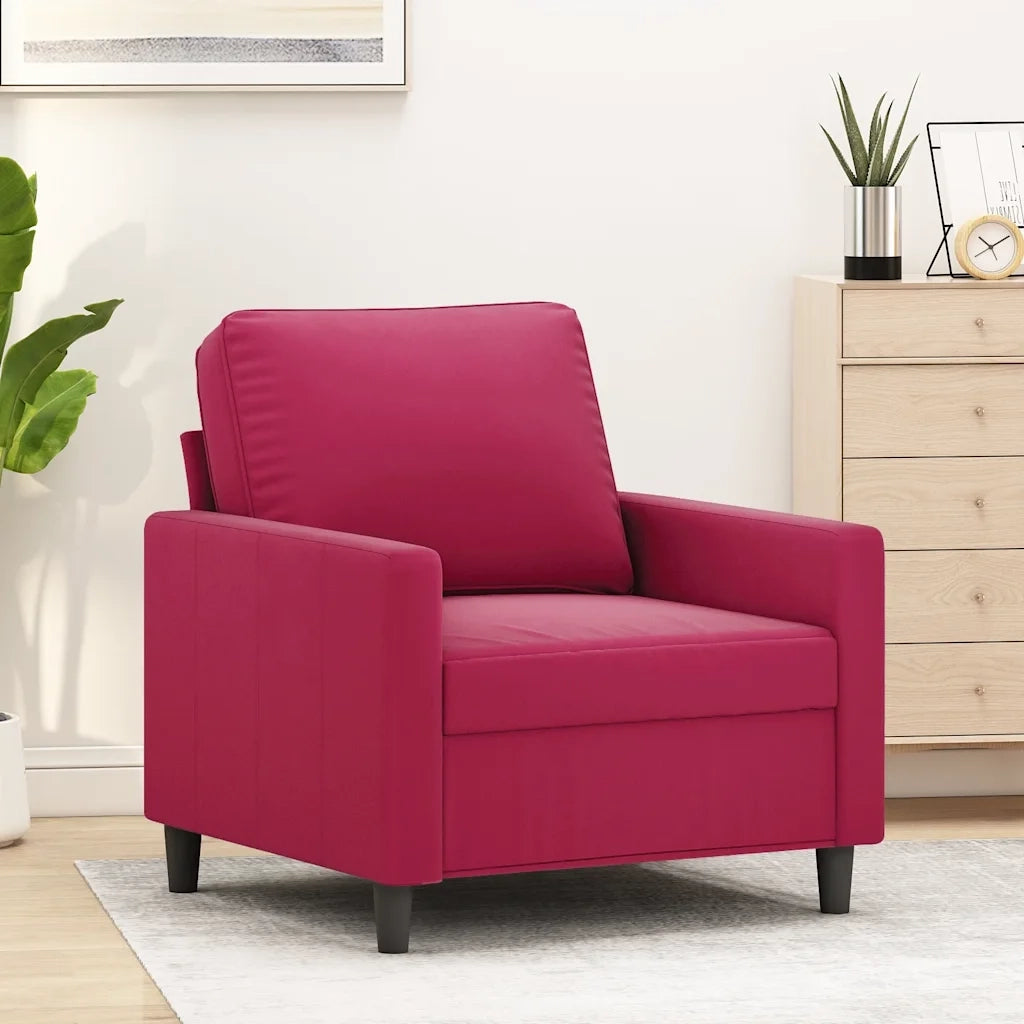 Poltrona Rosso Vino 60 cm Velluto 359183