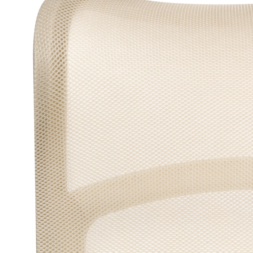 Sedia da ufficio con base girevole e braccioli regolabili in altezza in rete beige per la casa e l'ufficio