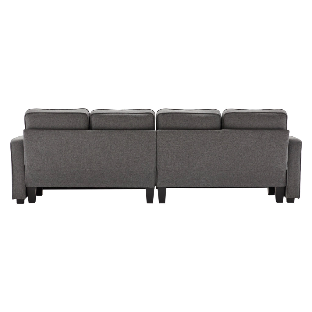 Divano 4 Posti in Tessuto con Braccioli e Cuscini ¨C MINIMAL ¨C Beige/Grigio/Verde