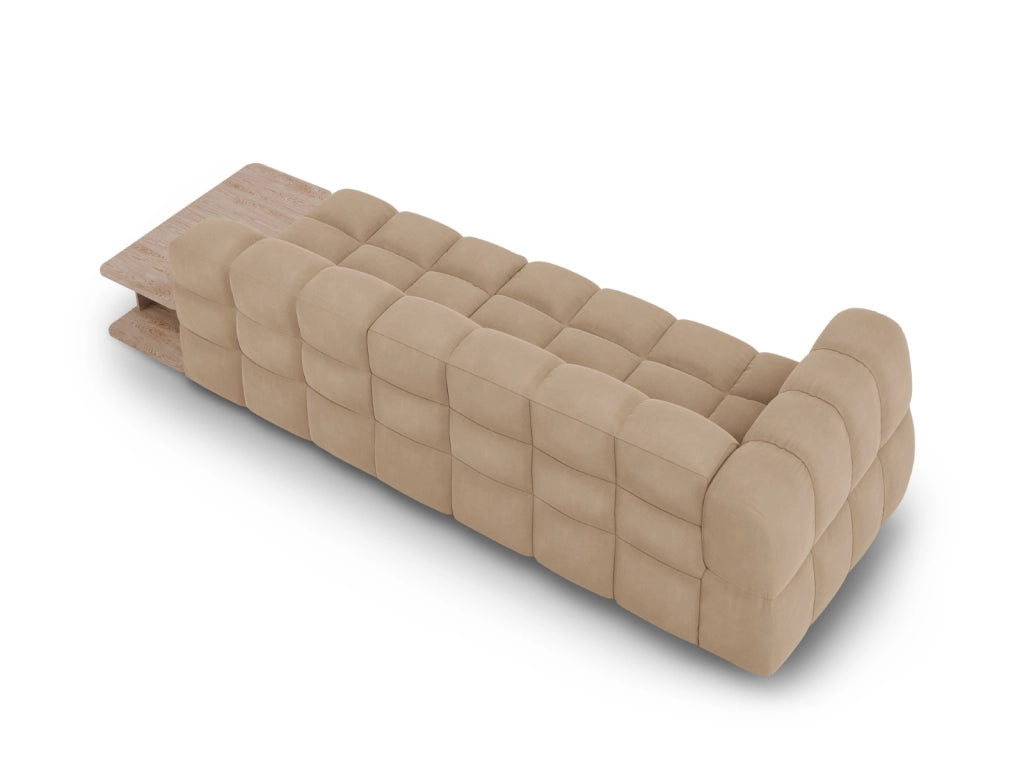 Cosmopolitan Design - Divano modulare destro "Sky" 4 posti in velluto sabbia 