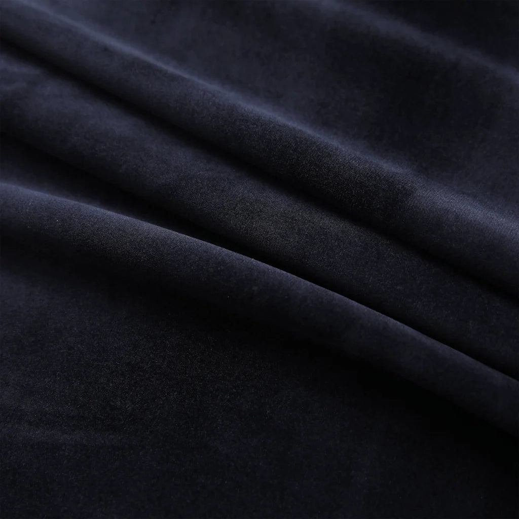 Tenda Oscurante con Anelli in Metallo Velluto Nera 290x245 cm