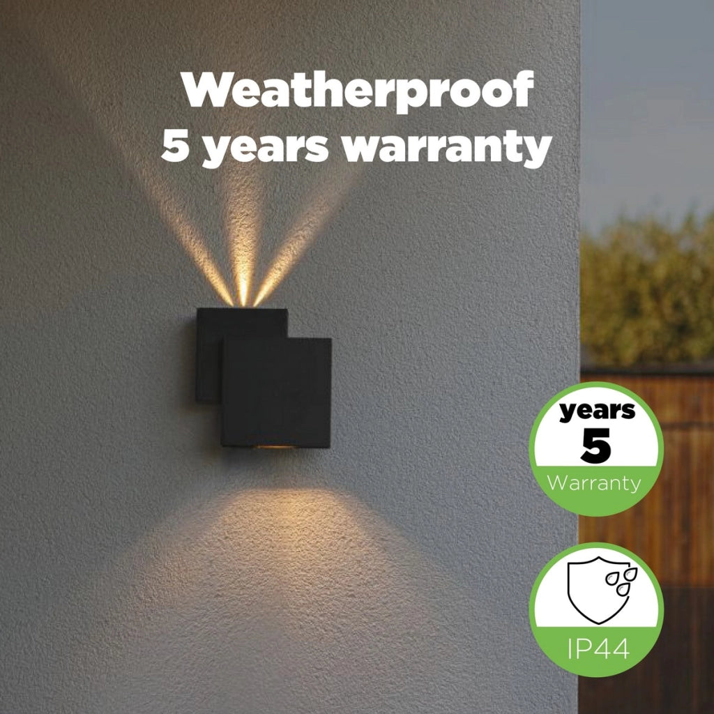 Applique esterna LED Rialto nera Lutec 14,8W 3000K IP44