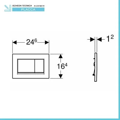 Placca di comando Geberit Sigma30 bianco lucido con inserto bianco opaco
