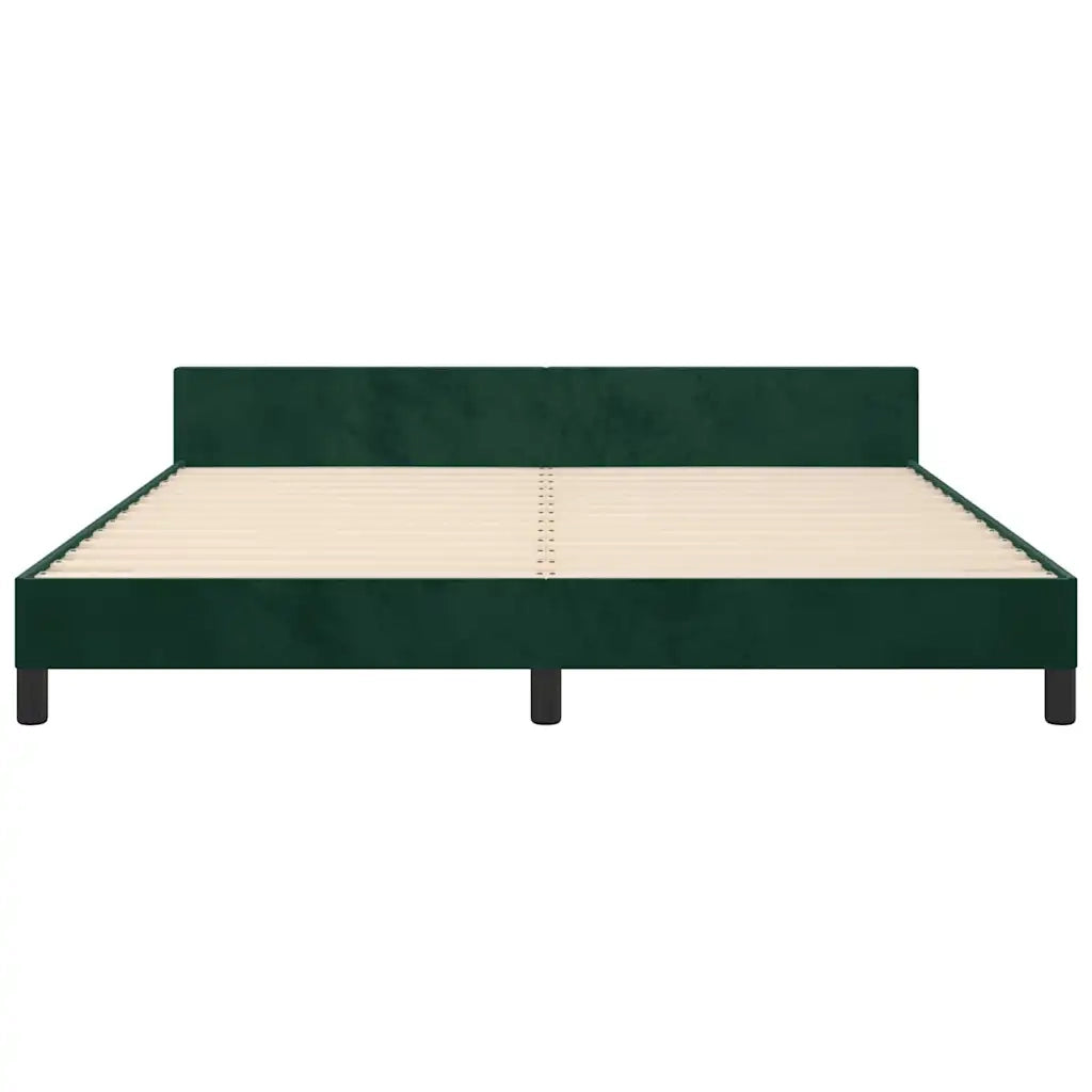 Letto matrimoniale | Letto per adulti | Giroletto senza Materasso Verde Scuro 160x200 cm in Velluto