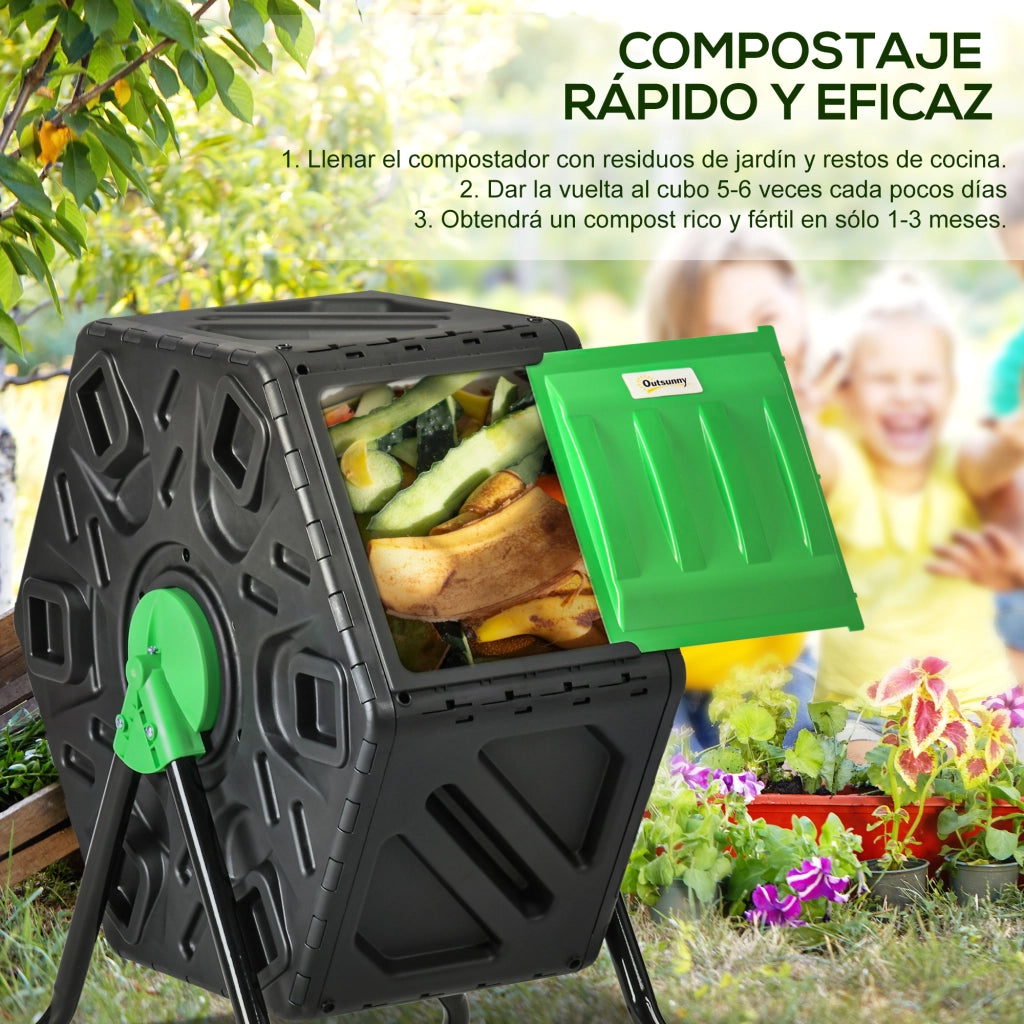 Compostatore da Giardino 65L ¨C Minimal ¨C Grigio 60x49x77 cm