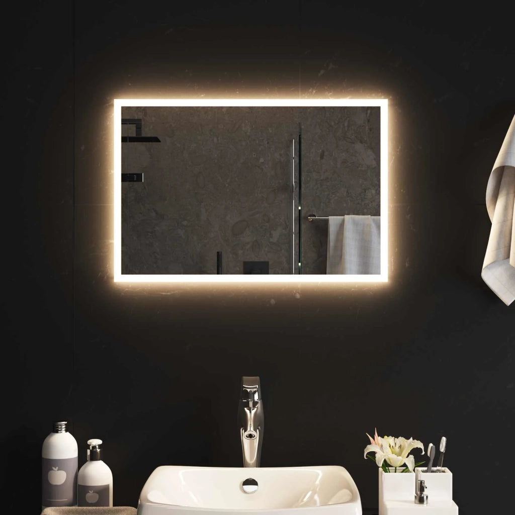 Specchio da bagno LED Trasparente 60 x 40 cm vetro temperato 42045813