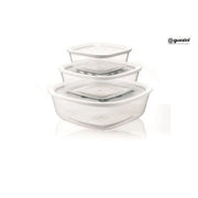 Set 3 contenitori da 570 cc/1400 cc/2950 cc colore bianco