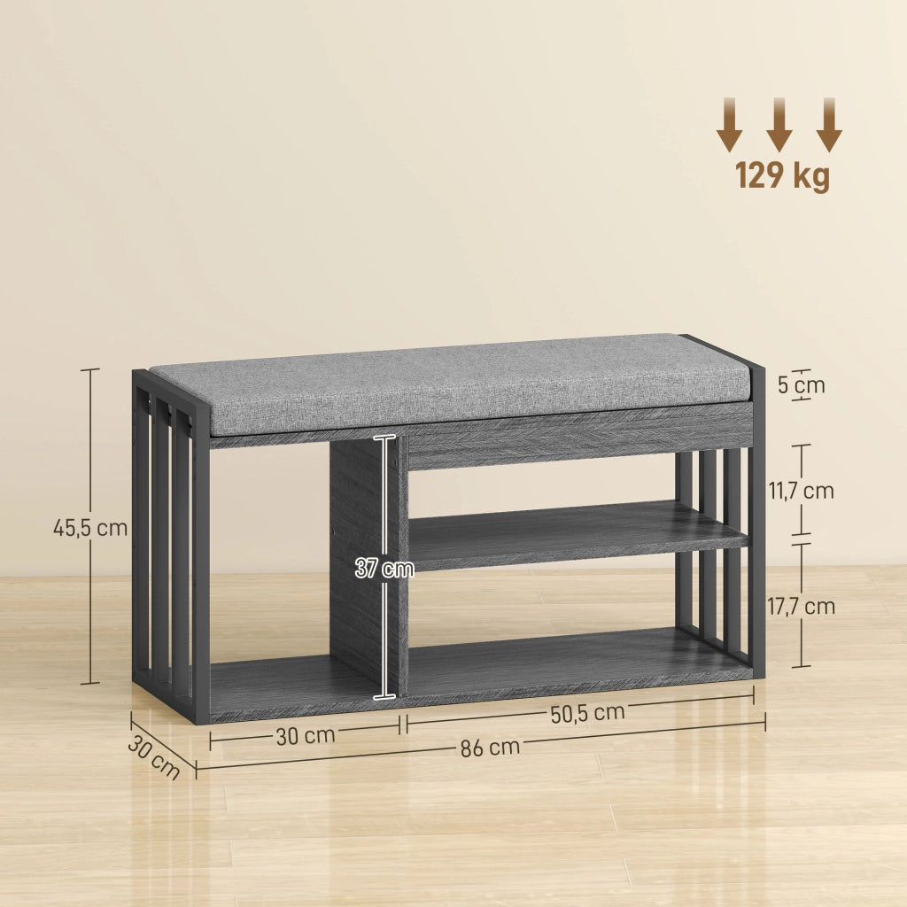 Scarpiera con panca ¨C Minimal ¨C grigio 80x30x90
