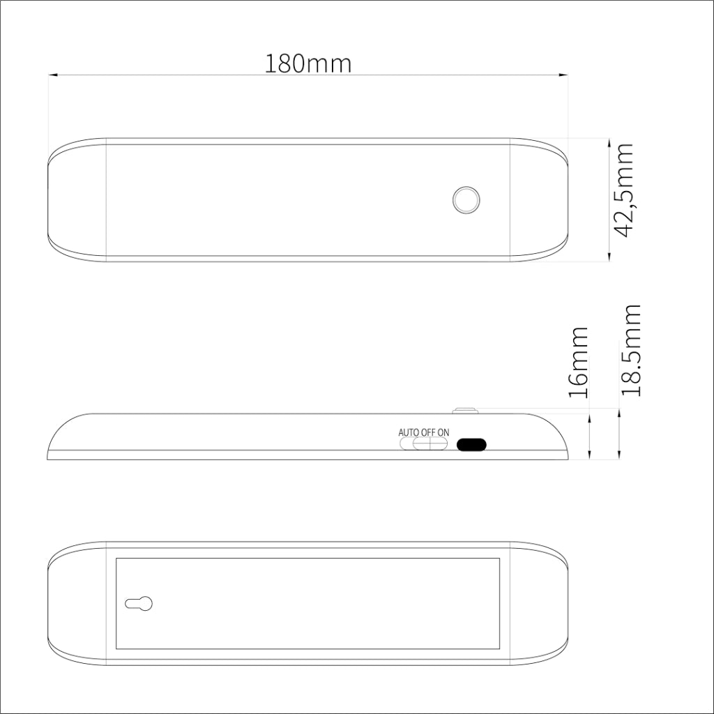 Luce sottopensile bianca sensore movimento USB-C 4000K 1W SEB