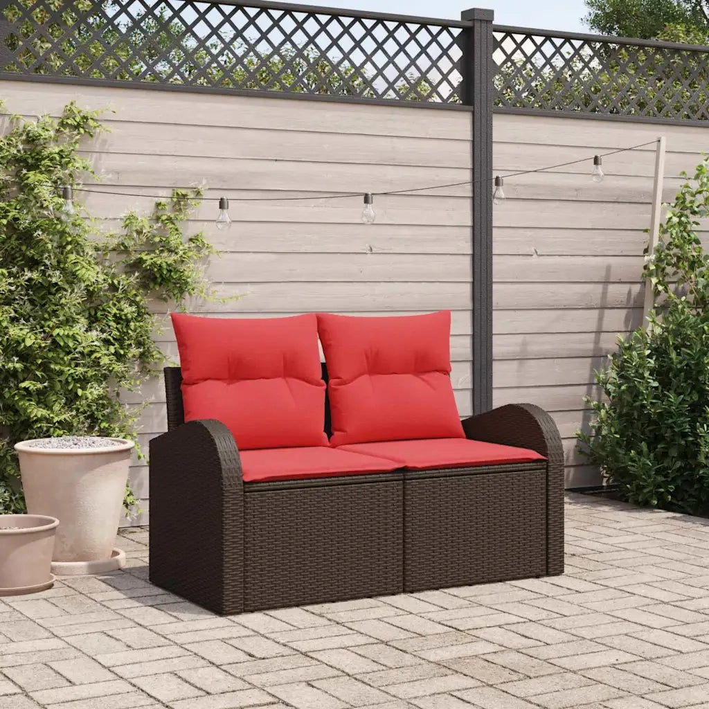 Divano da giardino Marrone 124 x 62 x 85cm polyrattan 42006748
